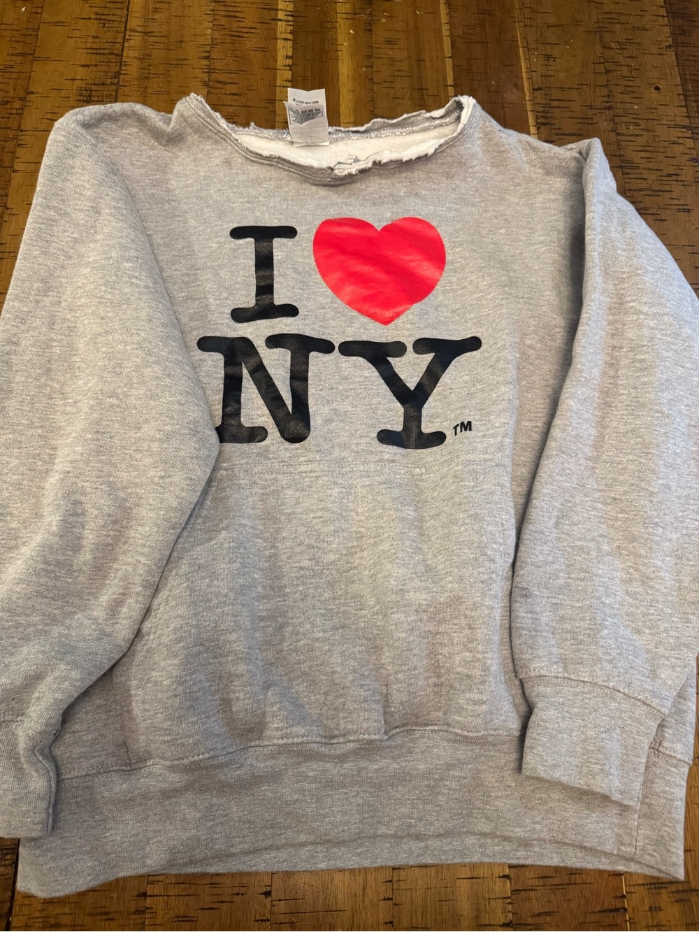 Grey 'I ♥ NY' Crewneck Sweatshirt with Red Heart